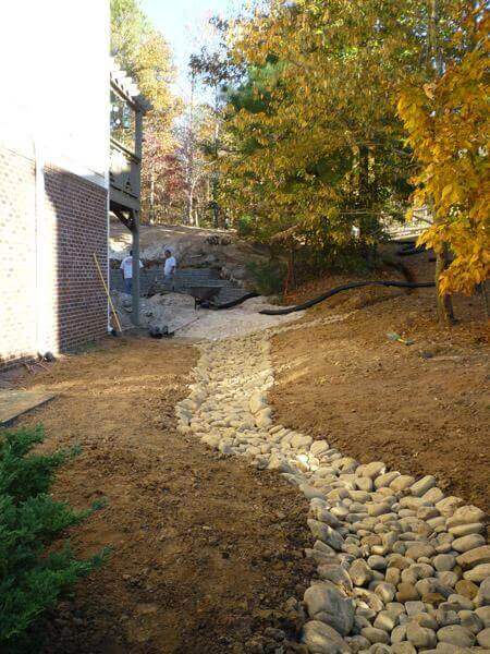 Dry Creek Bed for Drainage in Buford