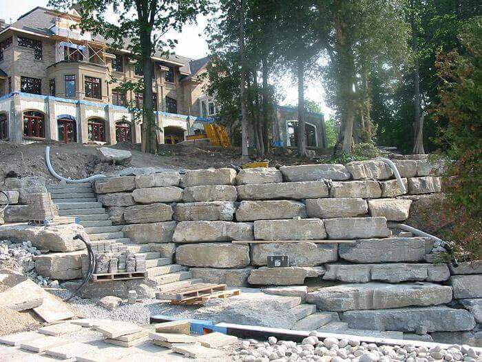 Natural Stone Retaining Wall Hardscape East Cobb