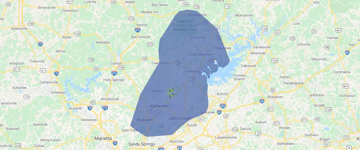 Synergy Landscape Group Service Area Map